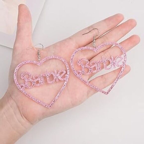 Barbie Glitter Heart Earrings - Picture 3 of 3
